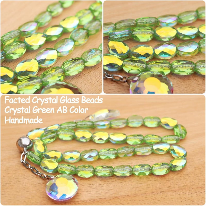 Pedobo Magnetic Curtain Tiebacks, 2 Pack Crystal Beaded Sun & Moon Pendants Sheers/Draperies Holdbacks for Window Home Office Decor (Green) - Image 2